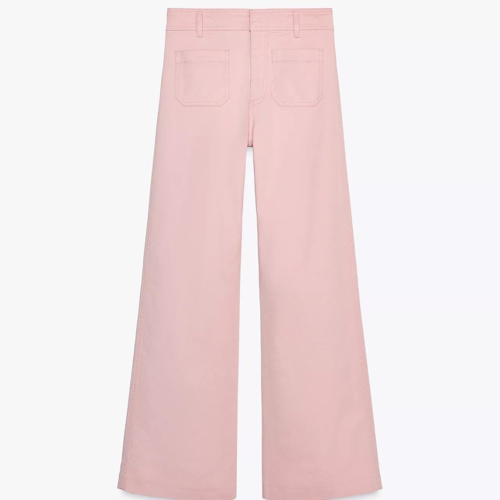 zara high rise wide leg beige jeans